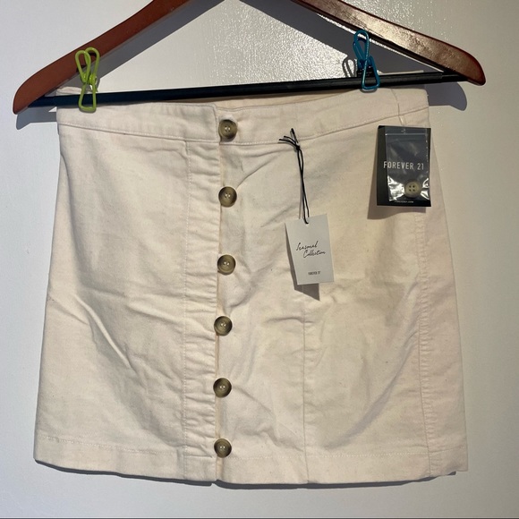 NWT Forever 21 Brushed Cotton Button-Down Mini Skirt - Picture 2 of 2